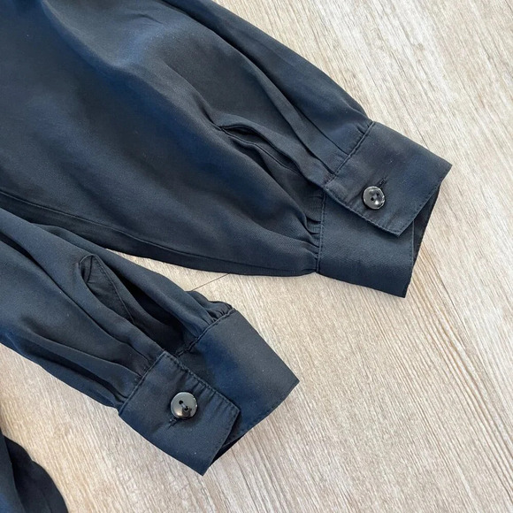 Womens Laura Tyler Vintage Black Button Up Top - M - Picture 7 of 8